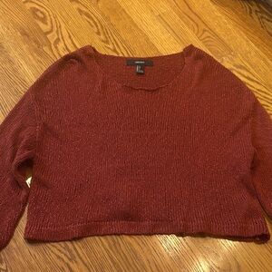 Forever 21 Maroon Crew Neck Sweater